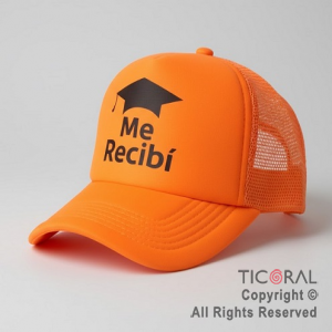 SOMBRERO VISERA IMPRESO ME RECIBI FLUO NARANJA CAP x 1